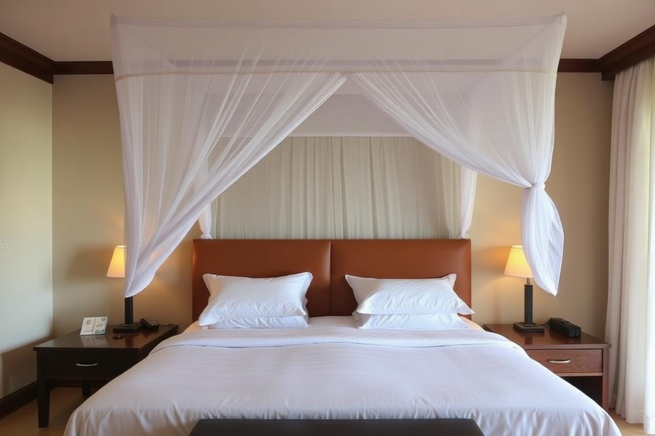 Deluxe double room with mosquito net